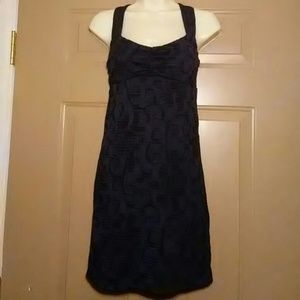 FREE PEOPLE PURPLE & BLK DRESS-SIZE SMALL